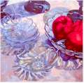 "Berry Bowls & Nectarines" by Carol Reeves, Oil, 40" x 40"
