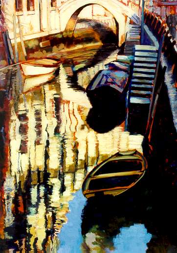 '' Canal Series II'' by Carol Reeves, Oil, 40'' x 30'', Landscape