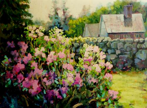 " Hillstead Gardens " by Carol Reeves, Oil, Landscape