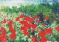 ''Poppy Series IV'' by Carol Reeves, Oil, 40'' x 30'' Landscape