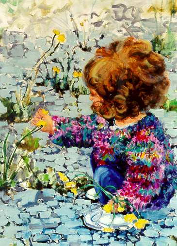 "Grammy's Flower" by Carol Reeves, Oil, 30" x 30"