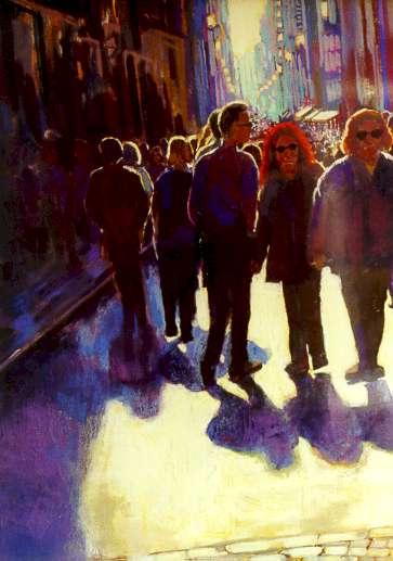 ''Rush Hour - Rome'' by Carol Reeves, Pastel, 42'' x 30''